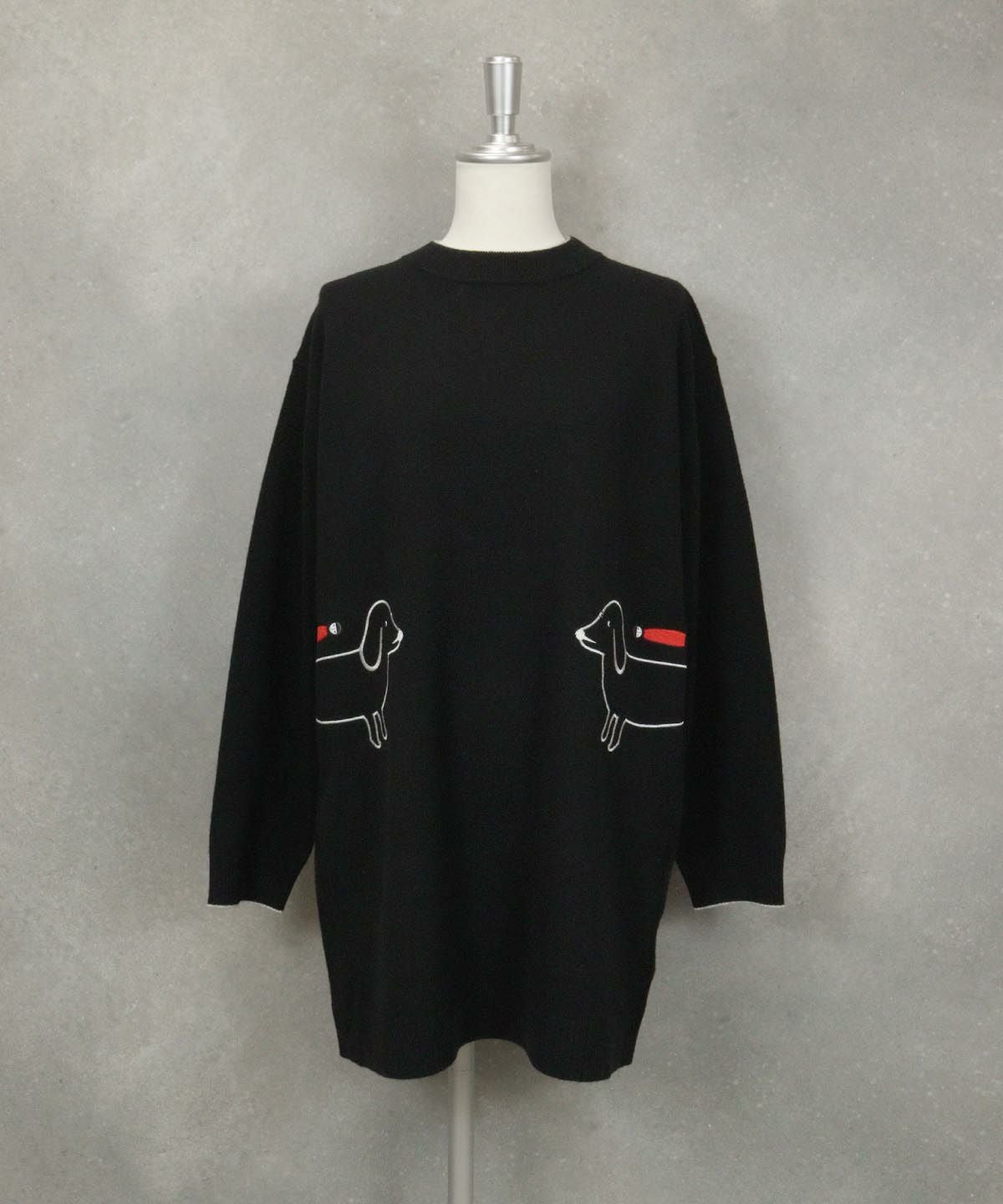 ダックスフンド柄ニットチュニック|スタジオピッコーネ - ゴルフウェア