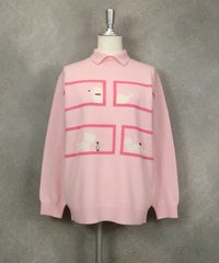 襟付きニットプルオーバー（ピンク）