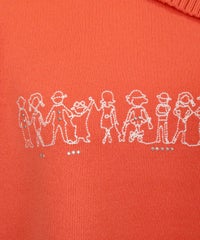 襟付き風ニット（オレンジ）デザインアップ