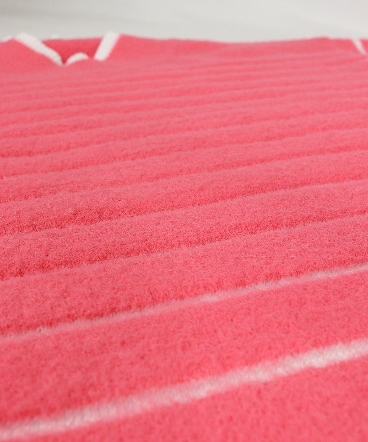 ボーダーモールニット（オレンジ）生地