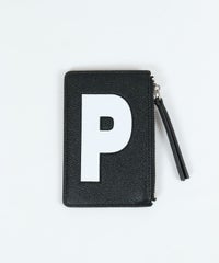 ファスナーポケット付きカードケース（ブラック×ホワイト）