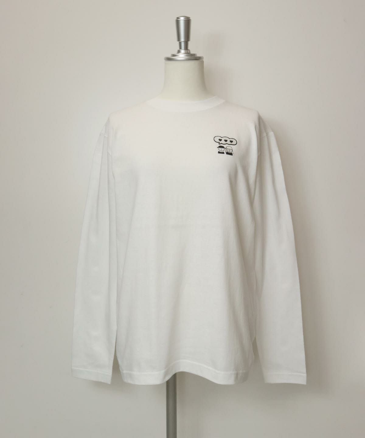 ロングスリーブTシャツ（2ピコ吹き出し）(ホワイト)