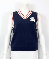 リブライン保温ニットベスト（ネイビー）