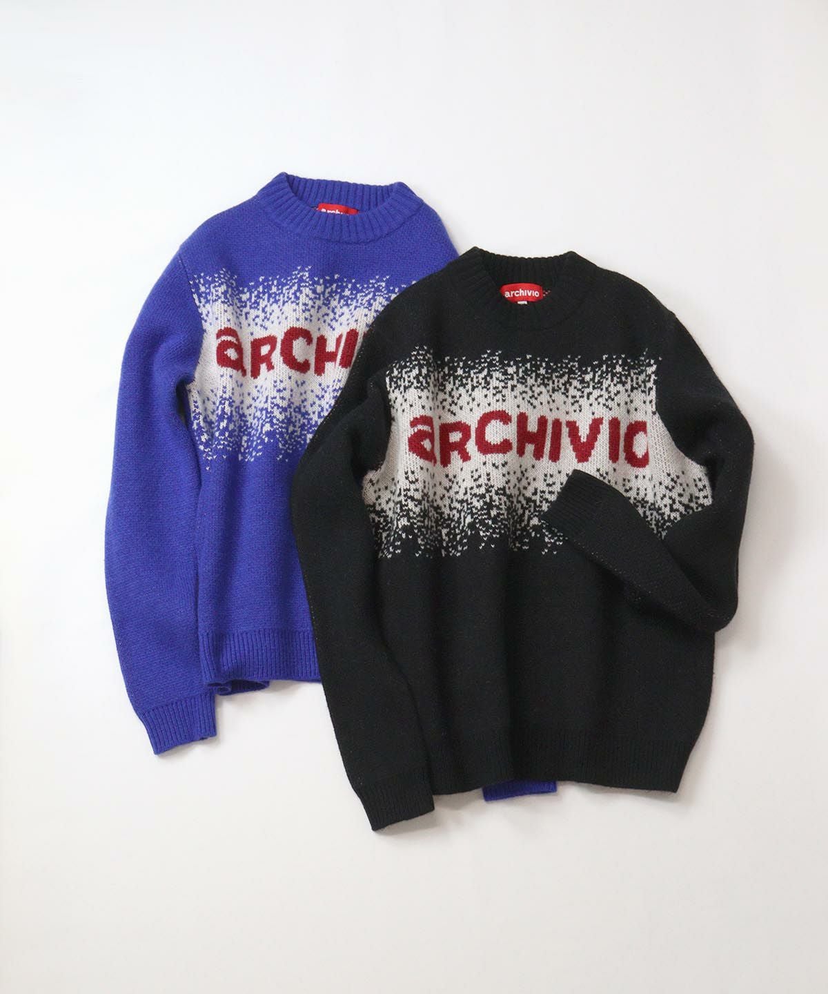 ウール混3色ジャガードニットカラーバリエーション