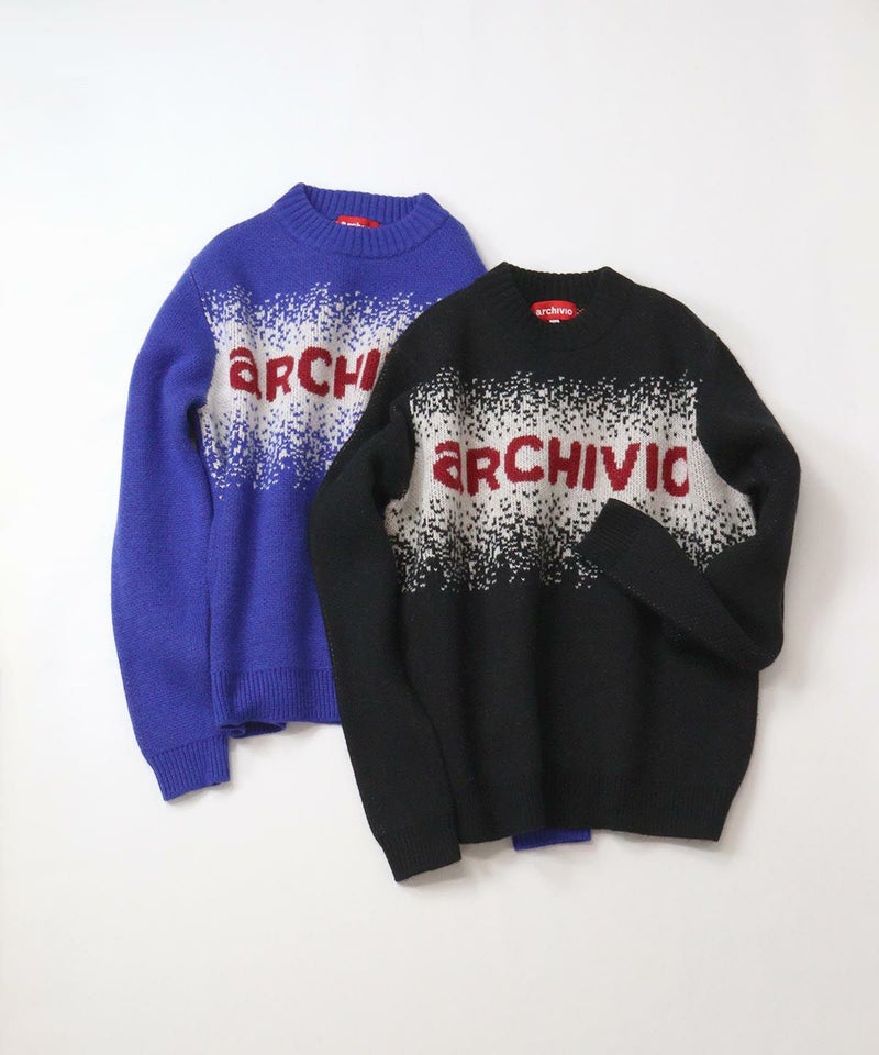 ウール混3色ジャガードニットカラーバリエーション