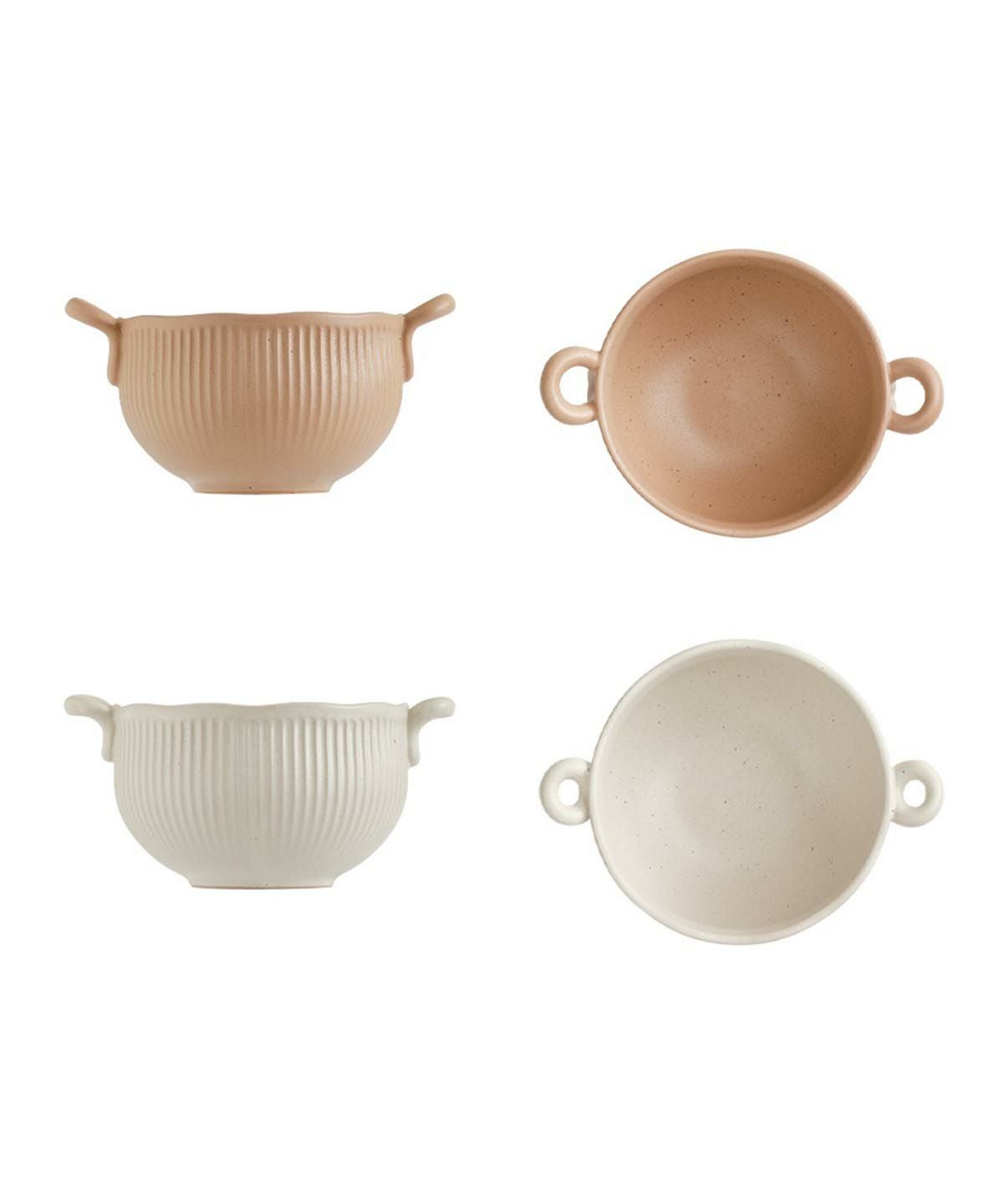 【CASA PICONE select】SISSONNE ディープボウル 2個(ホワイト×ピンク)