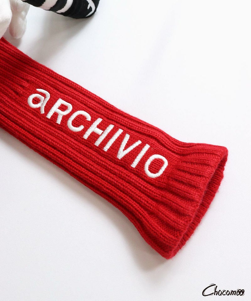 【ARCHIVIO×Chocomoo】人形型ヘッドカバーロゴアップ(ホワイト)