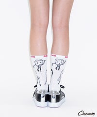 【ARCHIVIO×Chocomoo】ショートソックス(ホワイト)着用イメージ