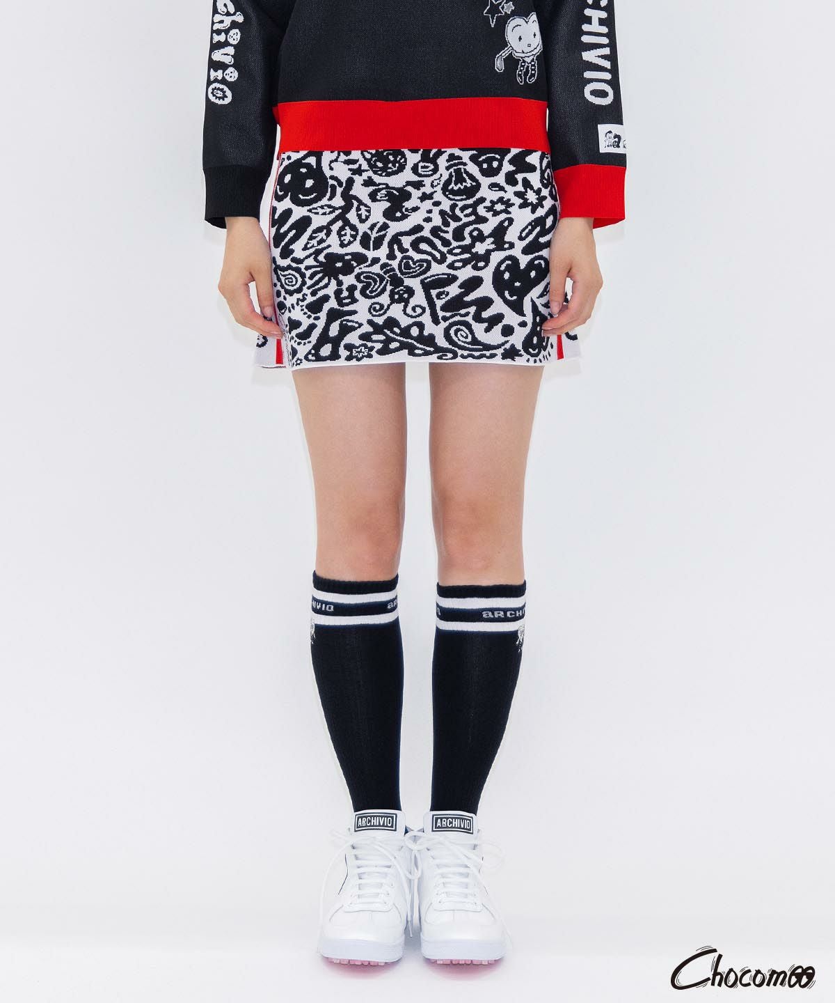 ARCHIVIO×Chocomoo】総柄ニットスカート|アルチビオ-アウトレット