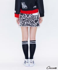 【ARCHIVIO×Chocomoo】総柄ニットスカート(ホワイト)着用イメージ