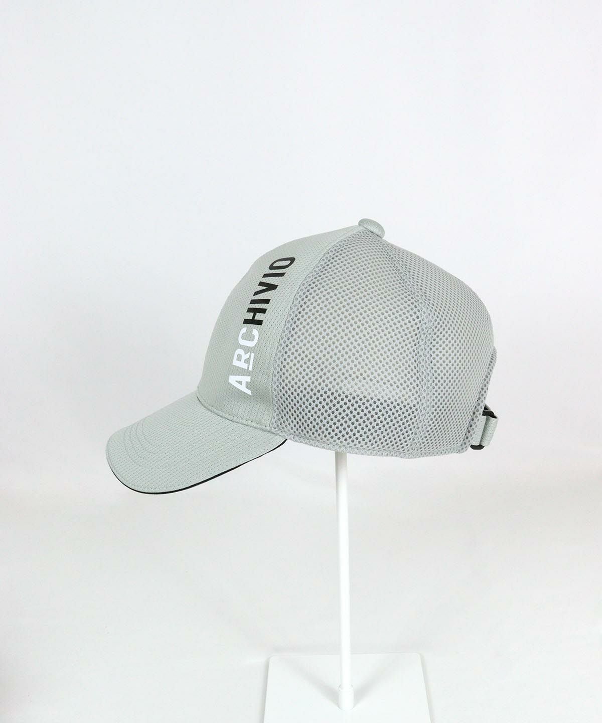 【メンズ】メッシュ切替キャップ横(ライトグレー）