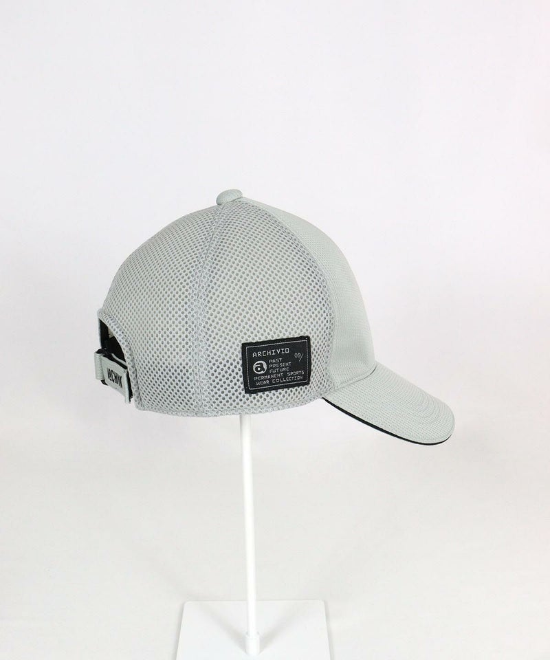【メンズ】メッシュ切替キャップ横(ライトグレー）