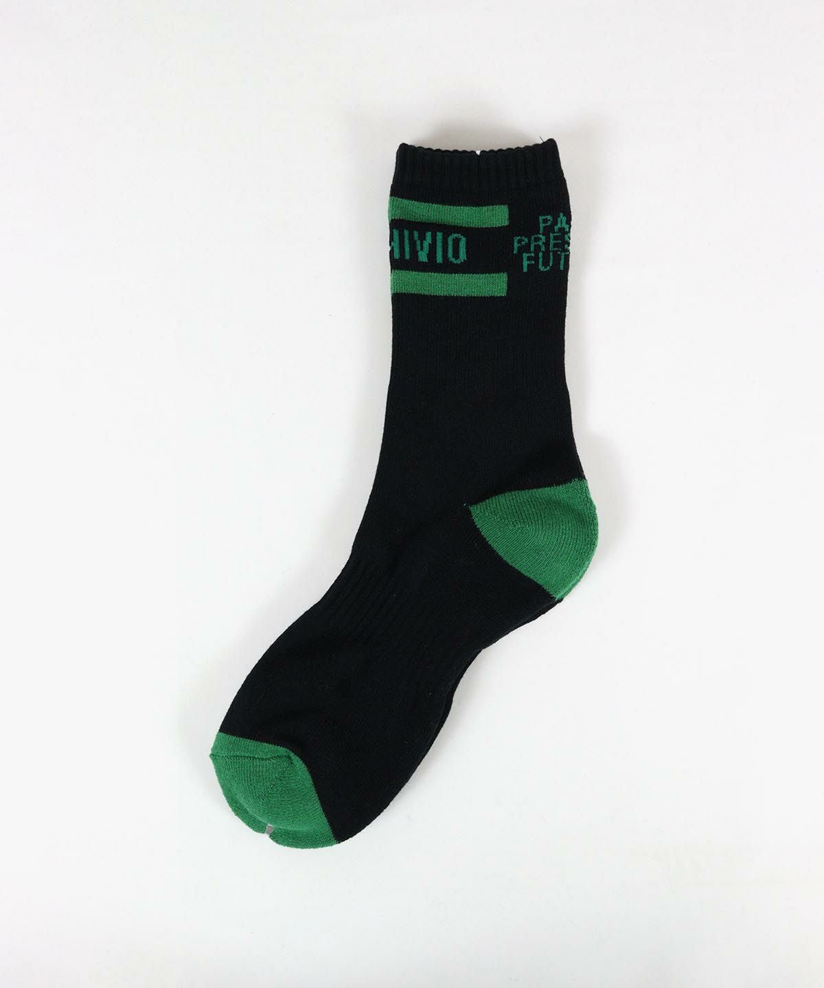【メンズ】バイカラーロゴソックス(ブラック)