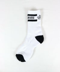 【メンズ】バイカラーロゴソックス(ホワイト)