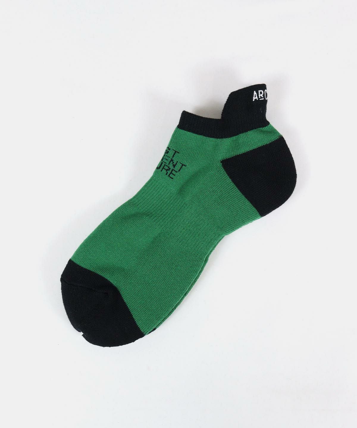 【メンズ】バイカラーくるぶしソックス（グリーン）