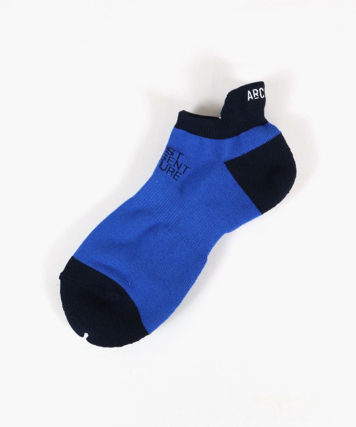 【メンズ】バイカラーくるぶしソックス（ブルー）