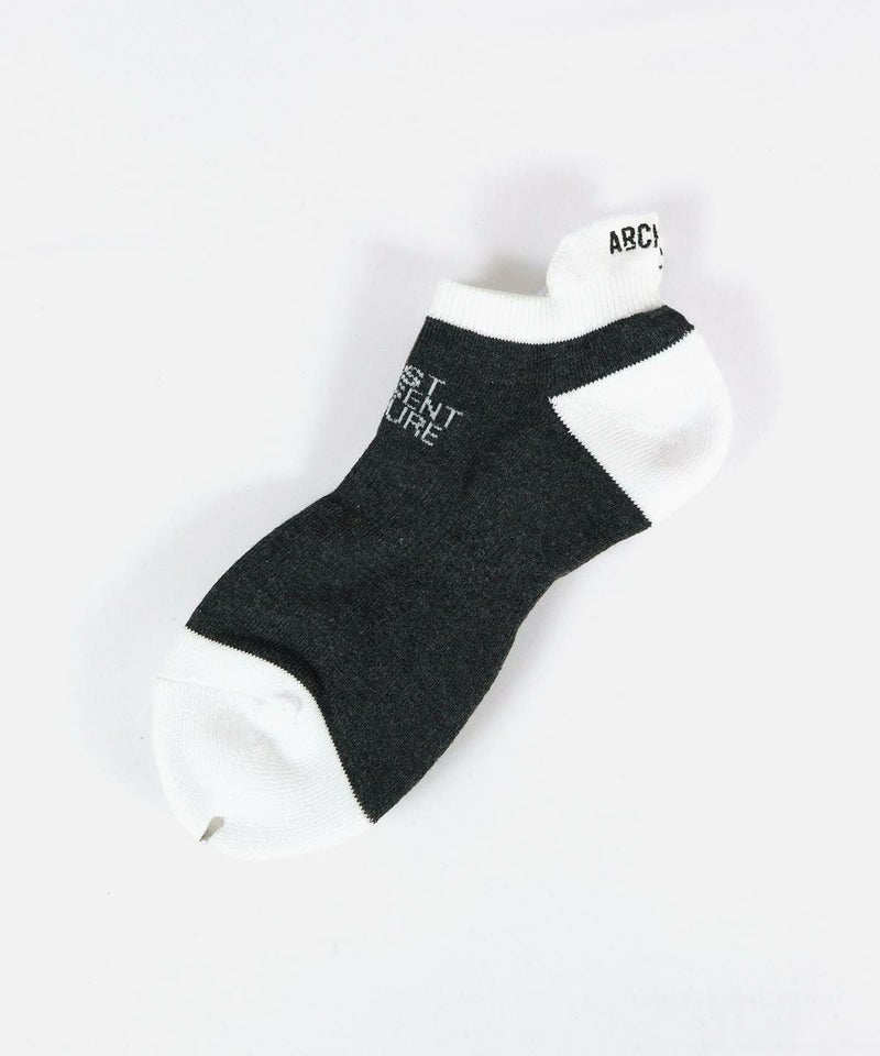 【メンズ】バイカラーくるぶしソックス（グレー）