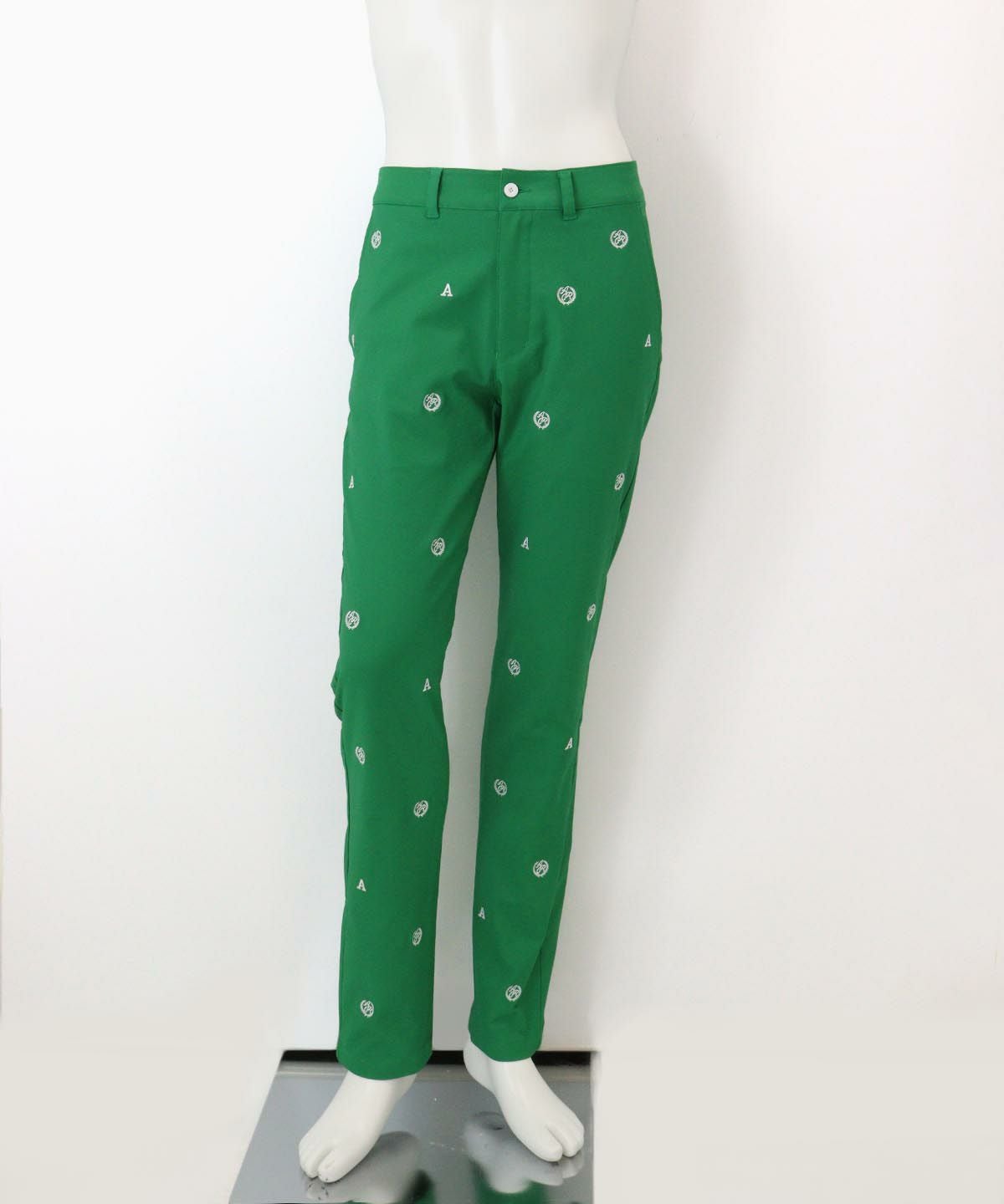 ロゴ刺繍パンツ（グリーン）