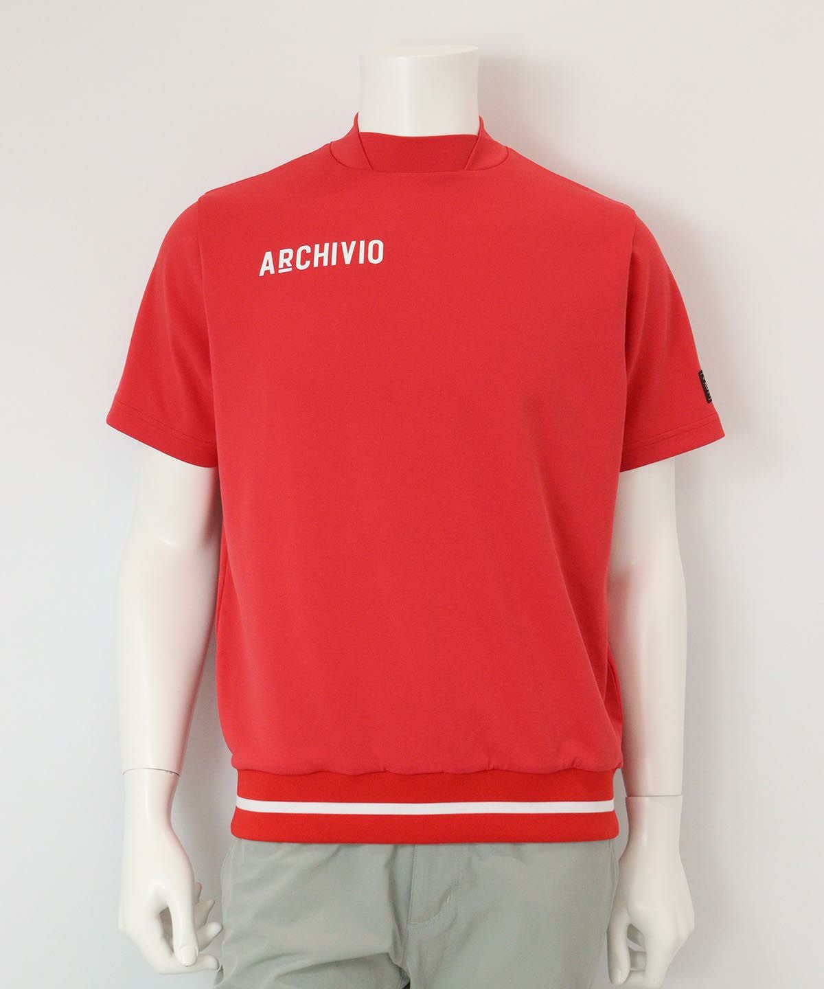 【メンズ】リブUVプルオーバー（レッド）