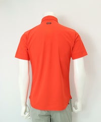 【メンズ】UV速乾刺繍ポロシャツ後（オレンジ）