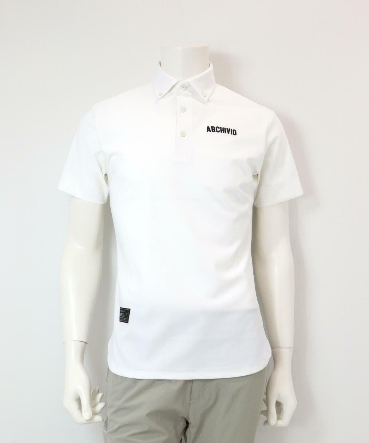【メンズ】UV速乾刺繍ポロシャツ（ホワイト）