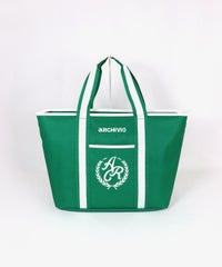 エンブレム風刺繍ボストンバッグ（グリーン）