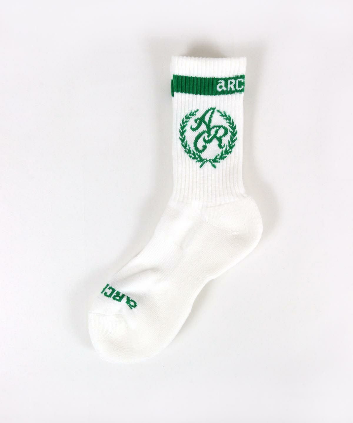 エンブレム風ロゴソックス（ホワイト）