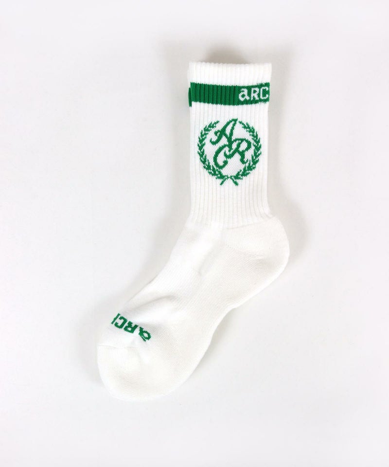 エンブレム風ロゴソックス（ホワイト）