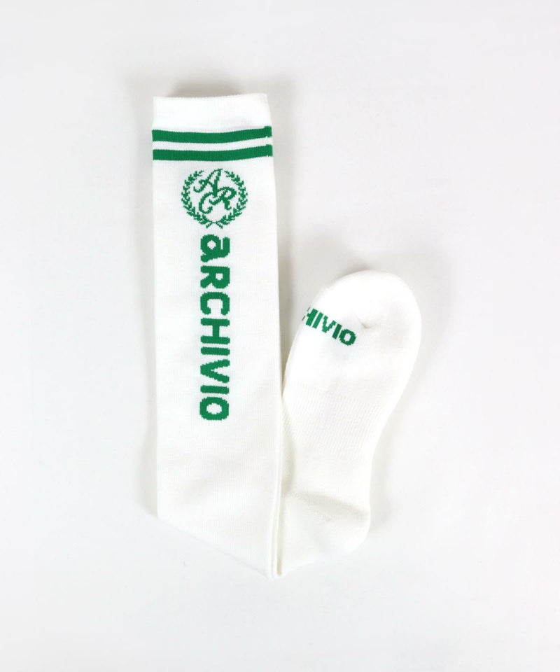 エンブレム風ロゴハイソックス（ホワイト）