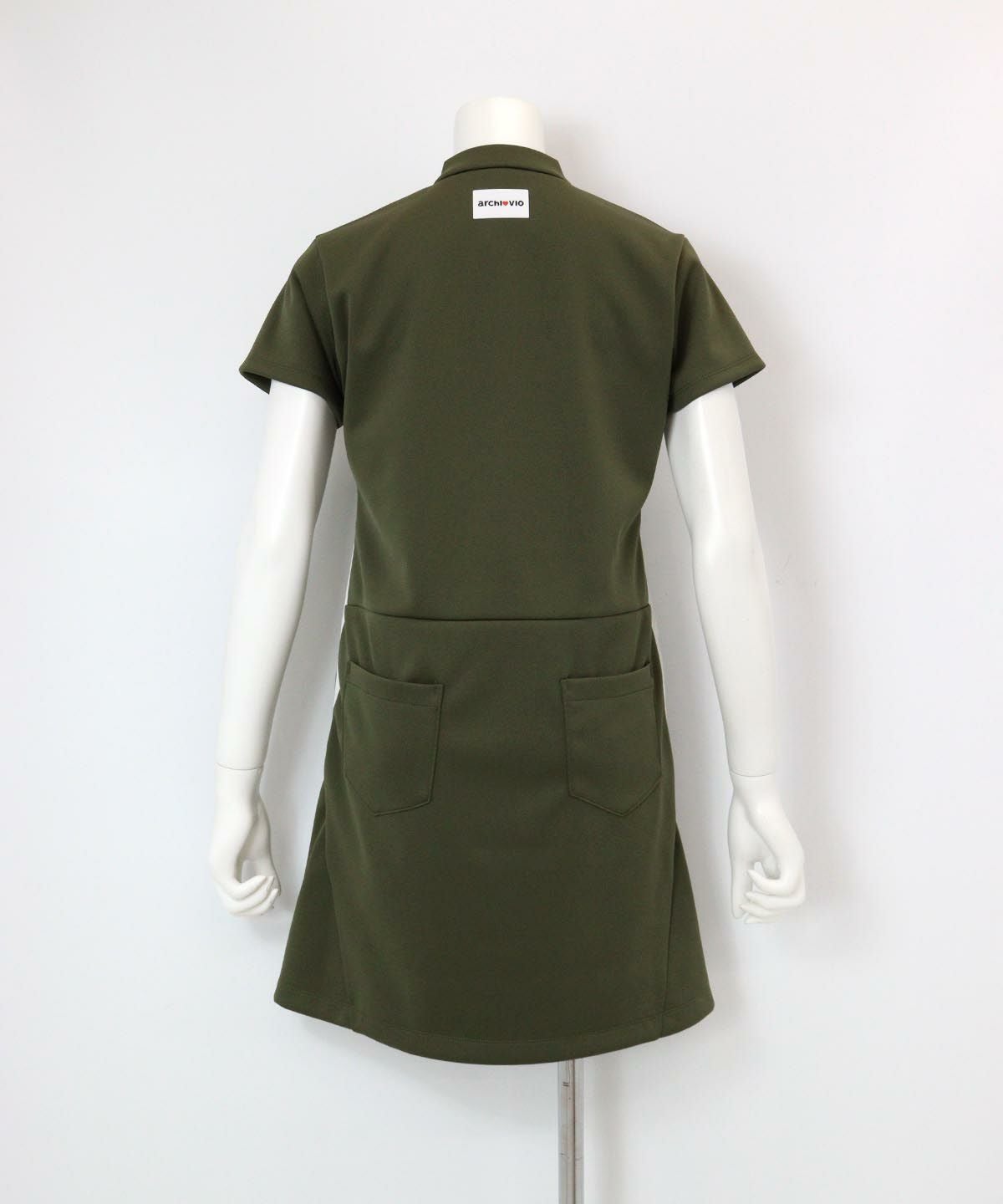 サイドラインワンピース(カーキ)後ろ