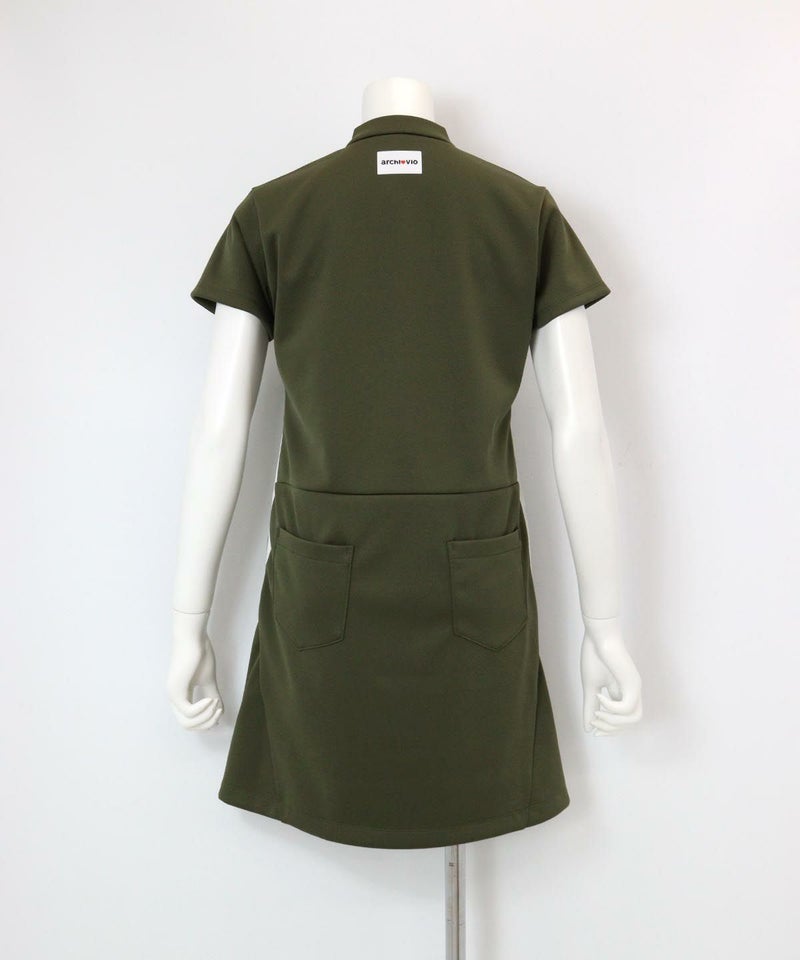 サイドラインワンピース(カーキ)後ろ