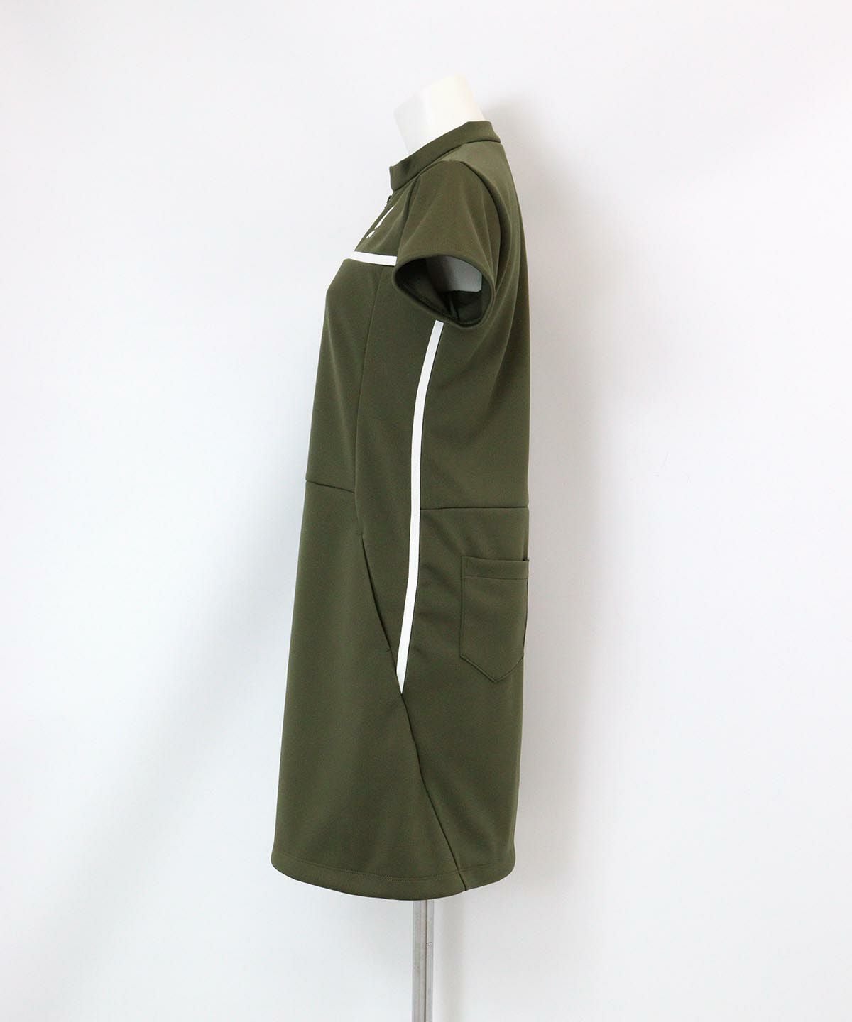 サイドラインワンピース(カーキ)横