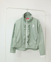 ランダムフリルブルゾン全体（ライトグリーン）