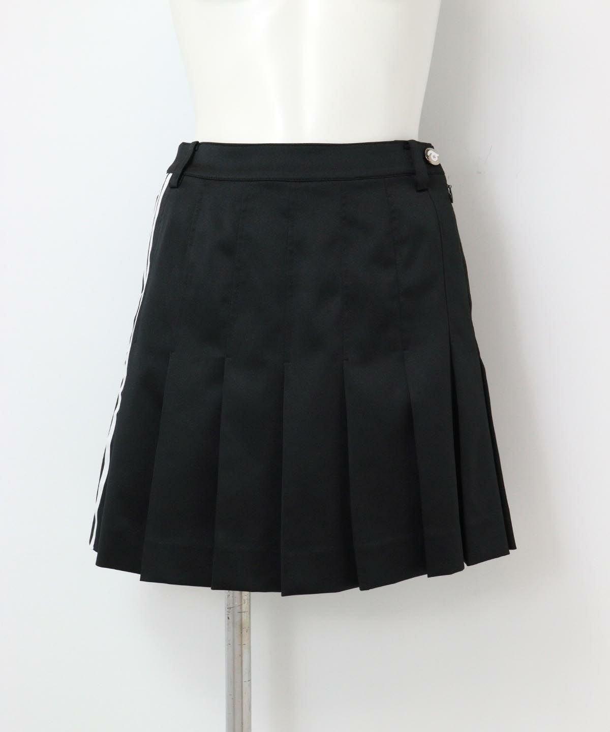 サイドラインプリーツスカート（ブラック）