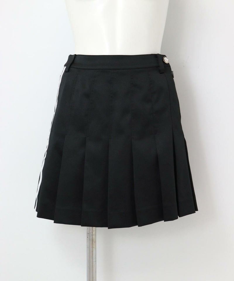 サイドラインプリーツスカート（ブラック）