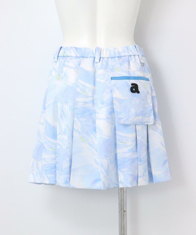 サイドラインプリーツスカート後（ブルー）