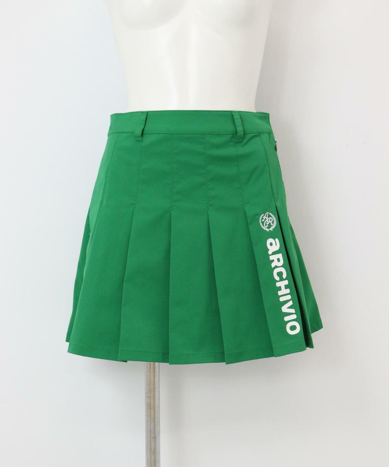 撥水プリーツスカート(グリーン）
