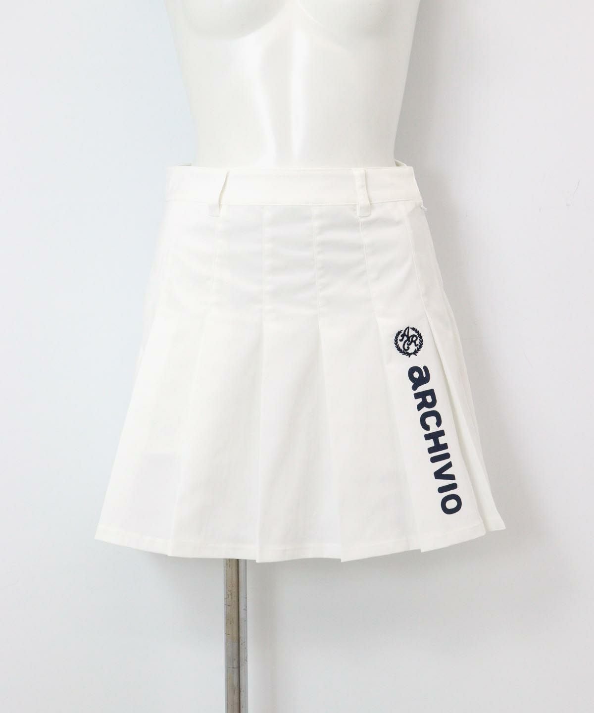 撥水プリーツスカート(ホワイト）