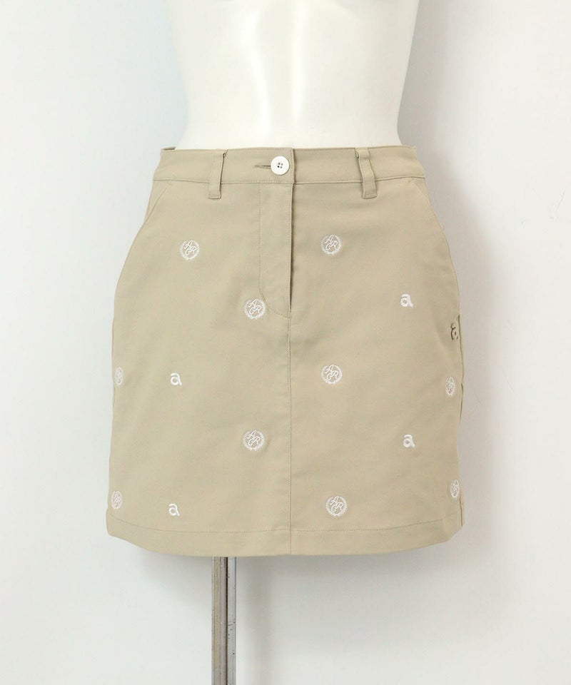 コットン混刺繍スカート（ベージュ）