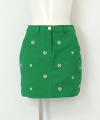 コットン混刺繍スカート（グリーン）