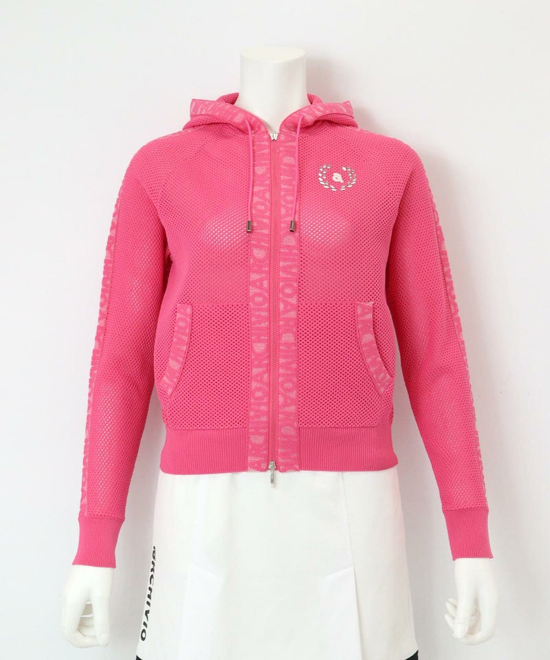 メッシュジップブルゾン(ピンク）