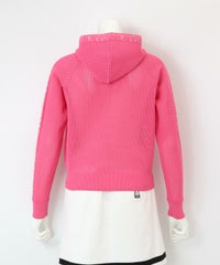 メッシュジップブルゾン後(ピンク）