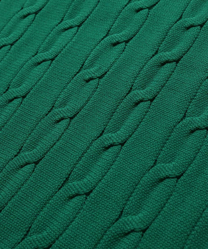 ケーブル編み（グリーン）