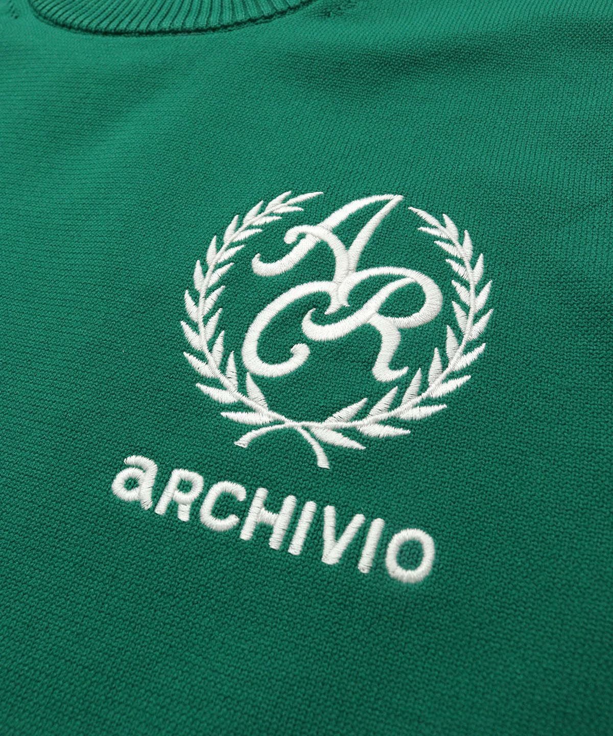 エンブレム風ロゴ 刺繍（グリーン）