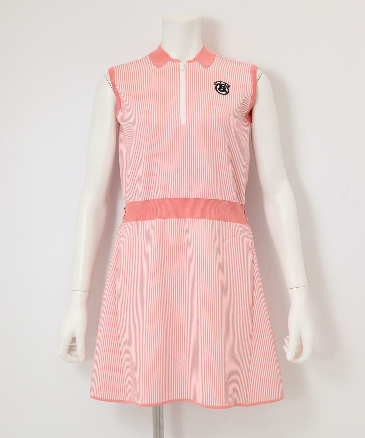 ストライプノースリワンピース（オレンジ）