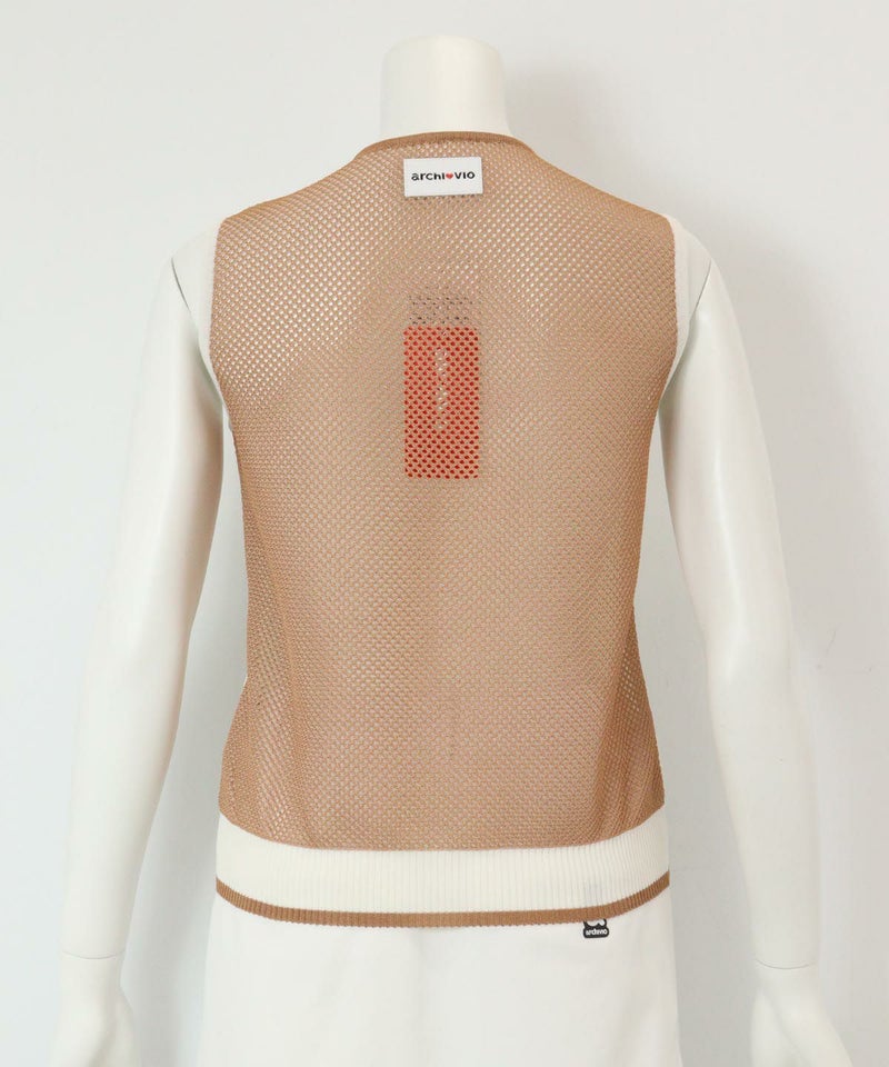 バックメッシュベスト 後ろ（ホワイト×ベージュ）