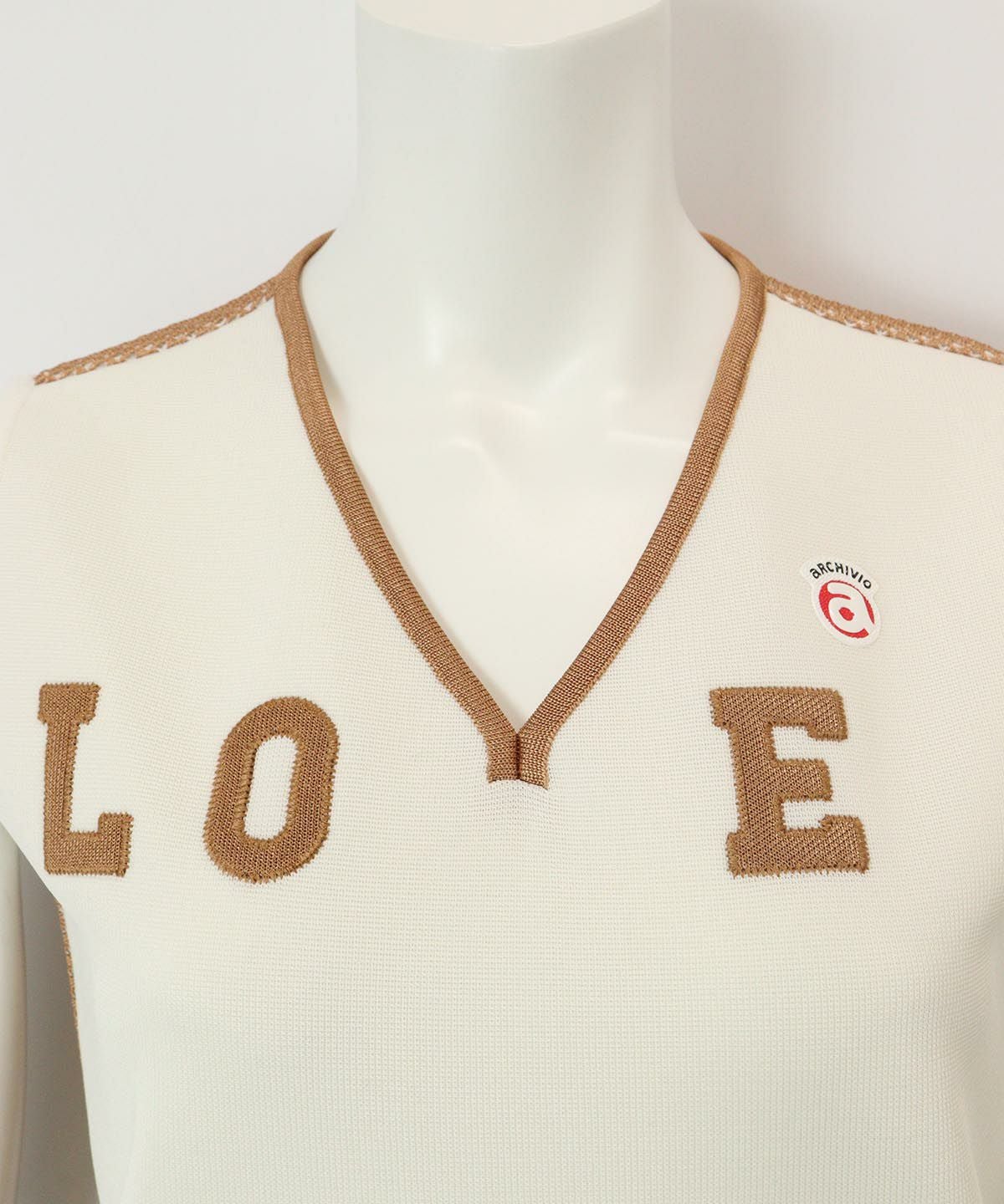 首回り（ホワイト×ベージュ）