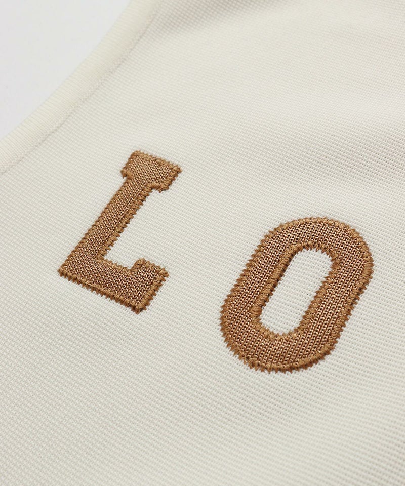 文字刺繍（ホワイト×ベージュ）