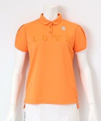 LOVE刺繍ポロシャツ(オレンジ）