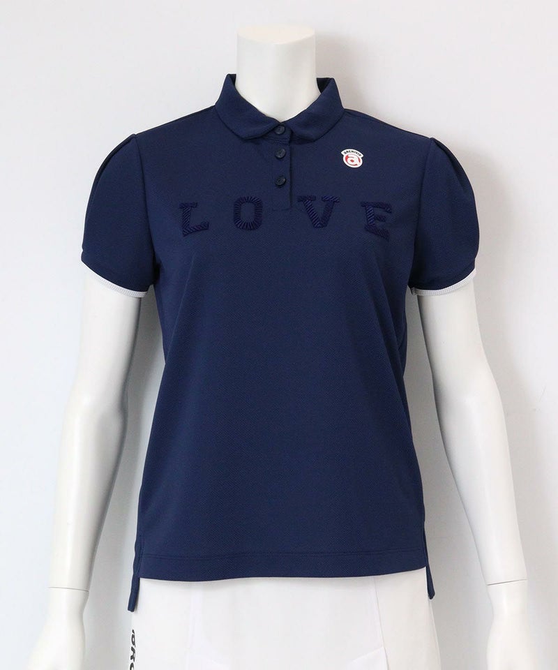 LOVE刺繍ポロシャツ(ネイビー）